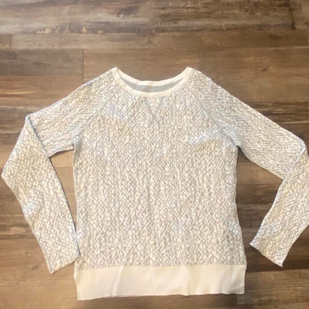 White and Gray Patterned Sweater